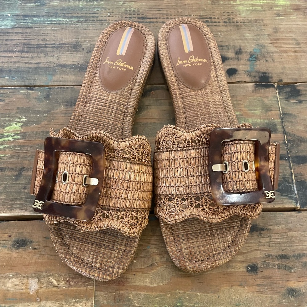 Sam Edelman Bambi Raffia Slide Sandals Size 8.5